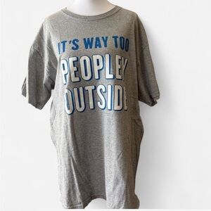 Gray Short Sleeve Tee with Humorous Graphic